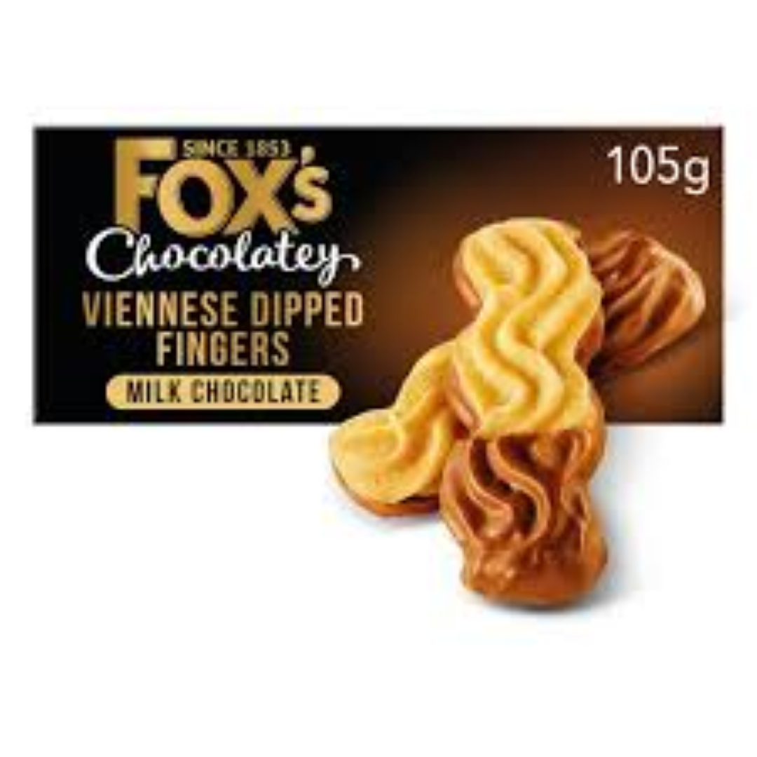 FOX'S VIENNESE MILK CHOC DIPPED FINGERS 105G